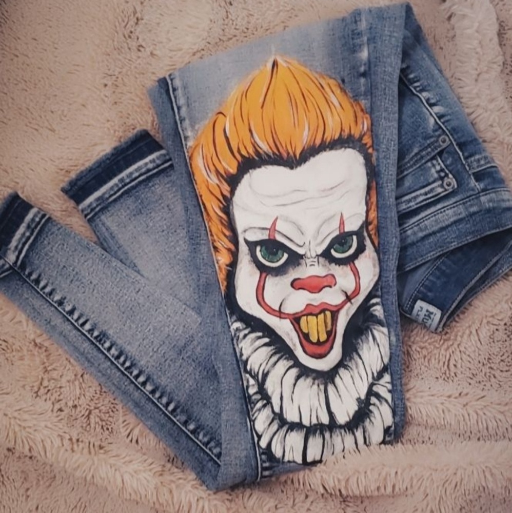 Pennywise IT clown painted Jeans